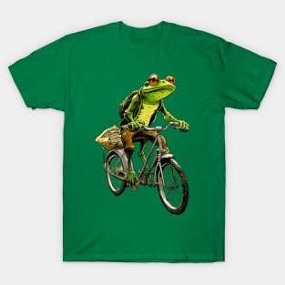 Frog On Bike Funny Frog Animal On Bike T-Shirt